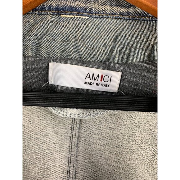 Amici Womens Double-Layer Plaid & Denim Jacket M - Picture 3 of 5